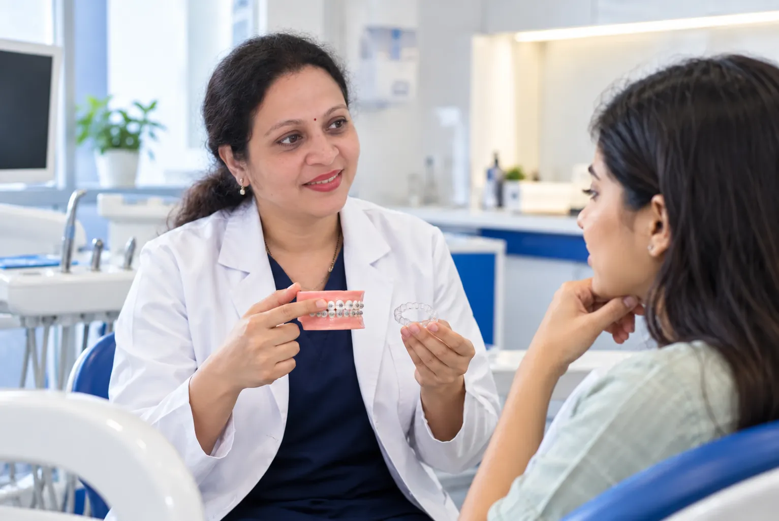 You are considering braces or clear aligners